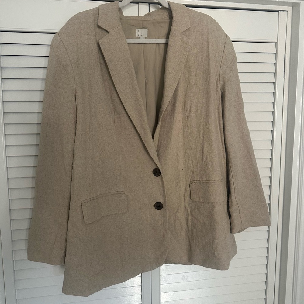 Target Tan Blazer Lightweight Linen Blend